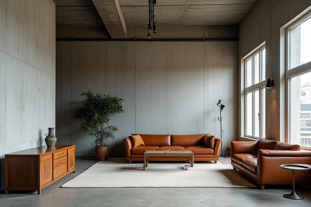 インダストリアルスタイルの住宅ロフトの内装